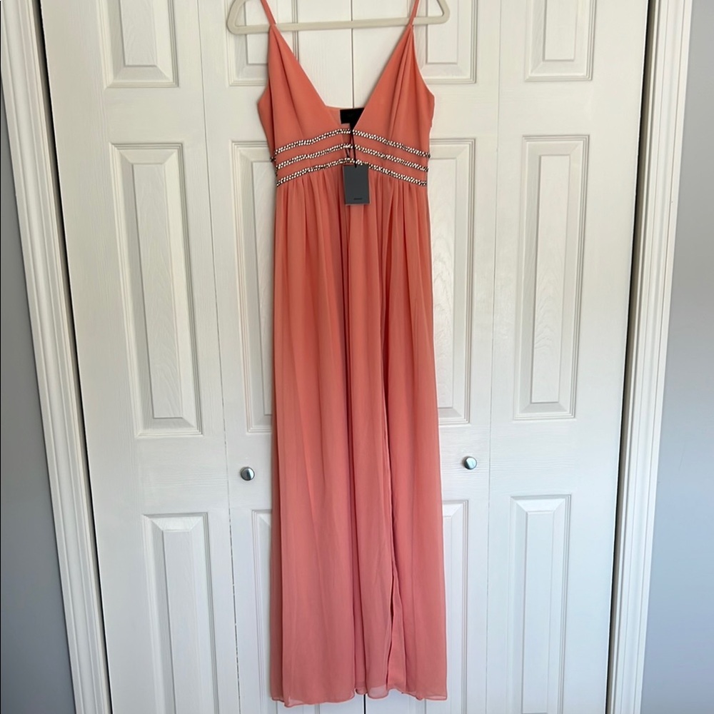 NBD Elegant Coral Maxi Dress